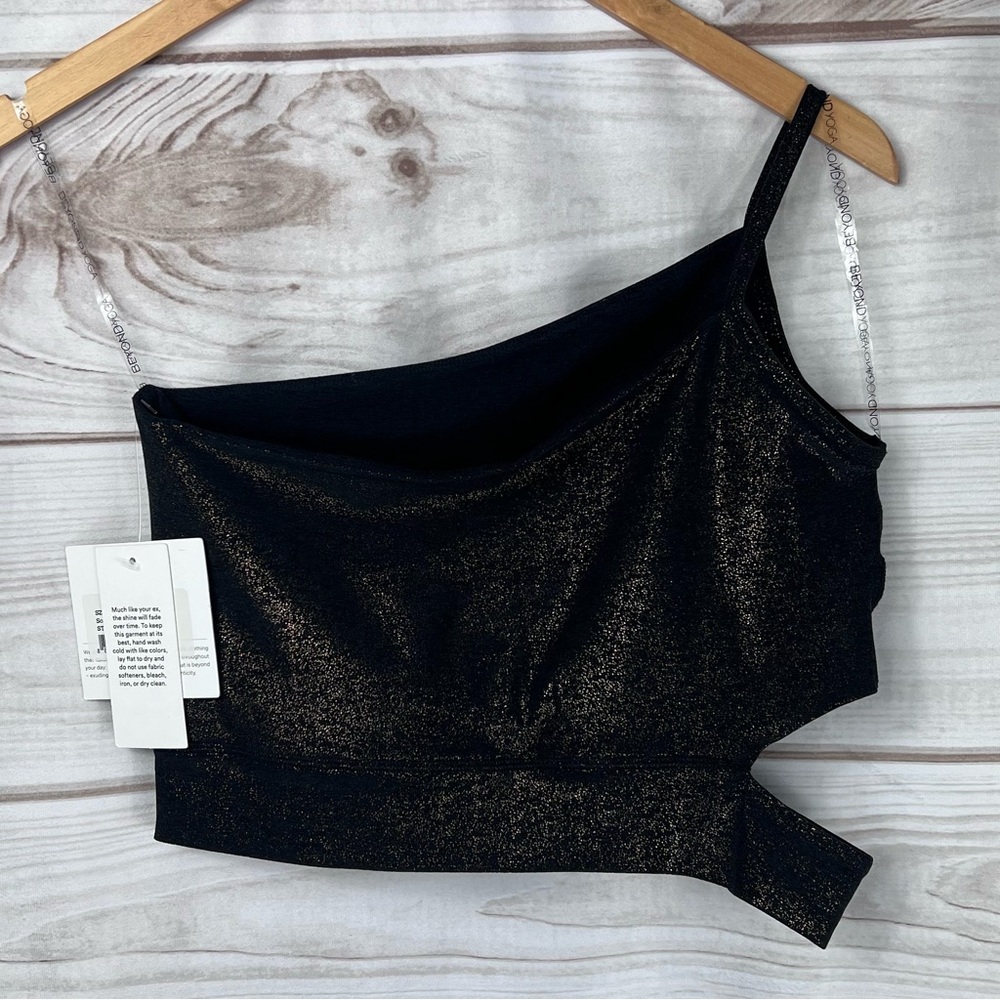 NEW Beyond Yoga SoftShine Wanderlust One Shoulder Metallic Stardust Cropped Tank - Picture 6 of 9